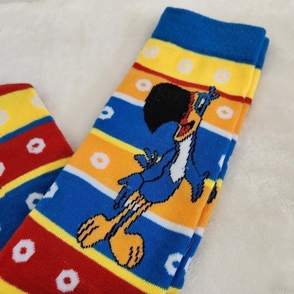 Kelloggs Toucan Sam Froot Loops Novelty Blue Yellow Orange Red Socks Unisex - Picture 3 of 8